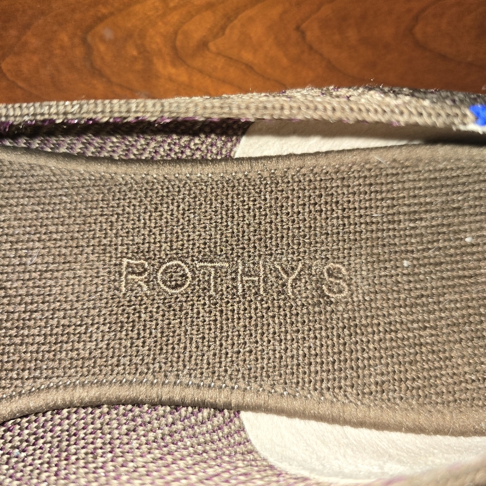 Rothy's Brown Houndstooth Flats with Blue Accent - Picture 7 of 9